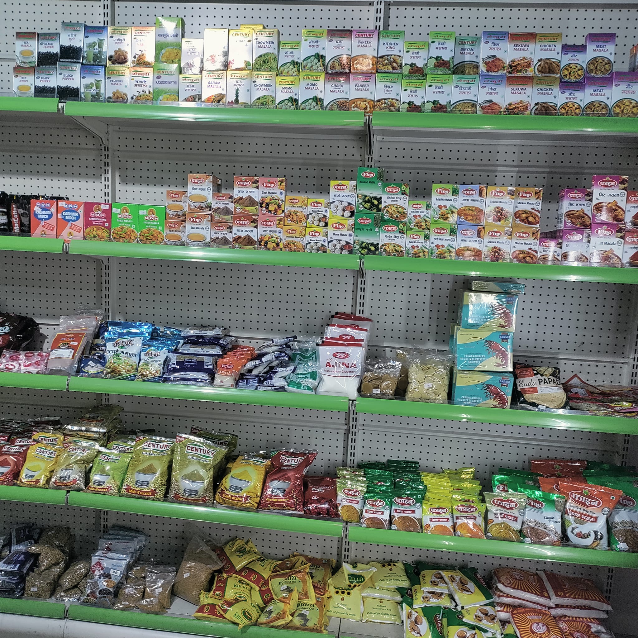 Collection of colorful spices in containers